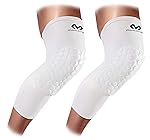 Mcdavid 6446 Hex Acolchada de compresión Pierna Manga (un par), Blanco, Adult- Large