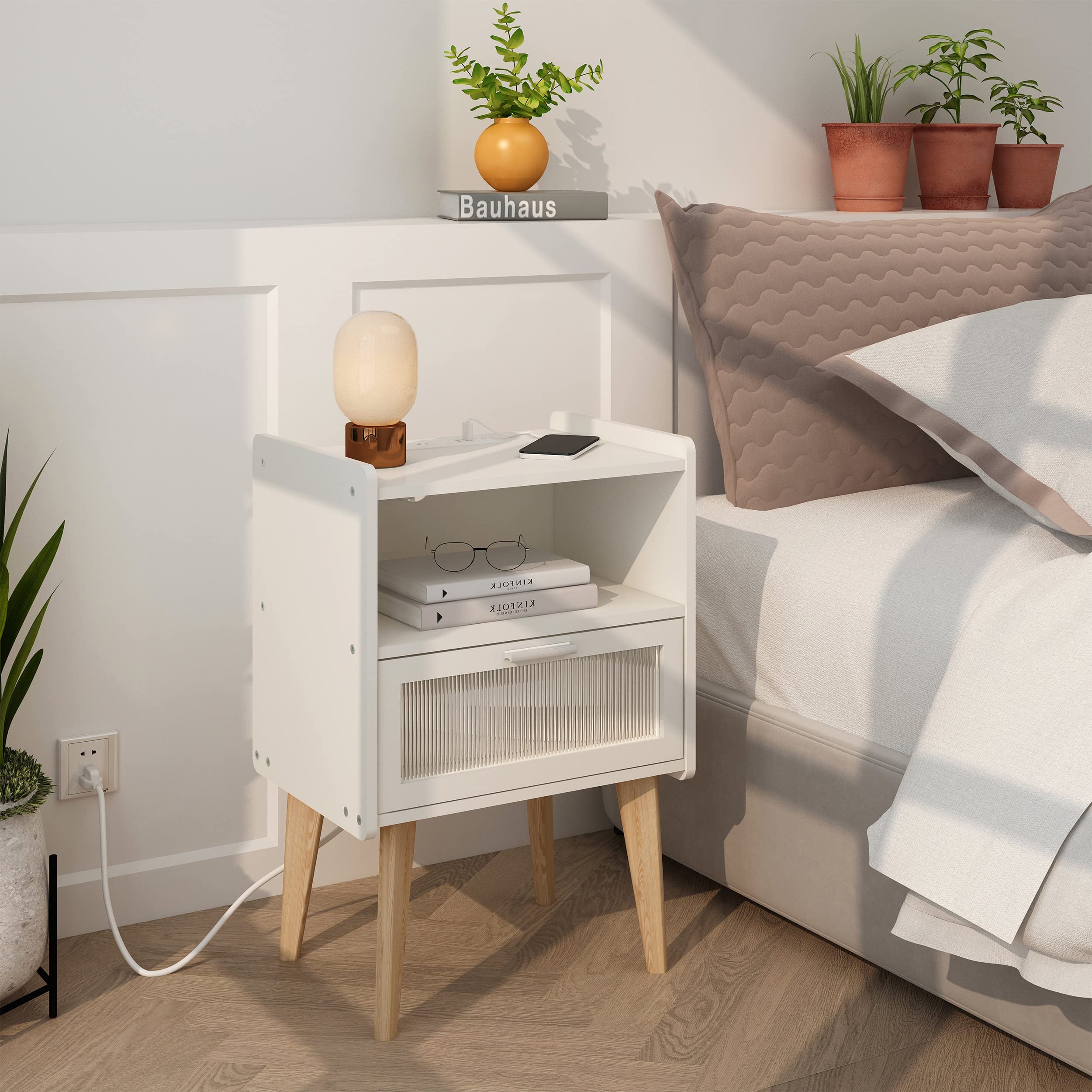Nightstand with Charging Station
