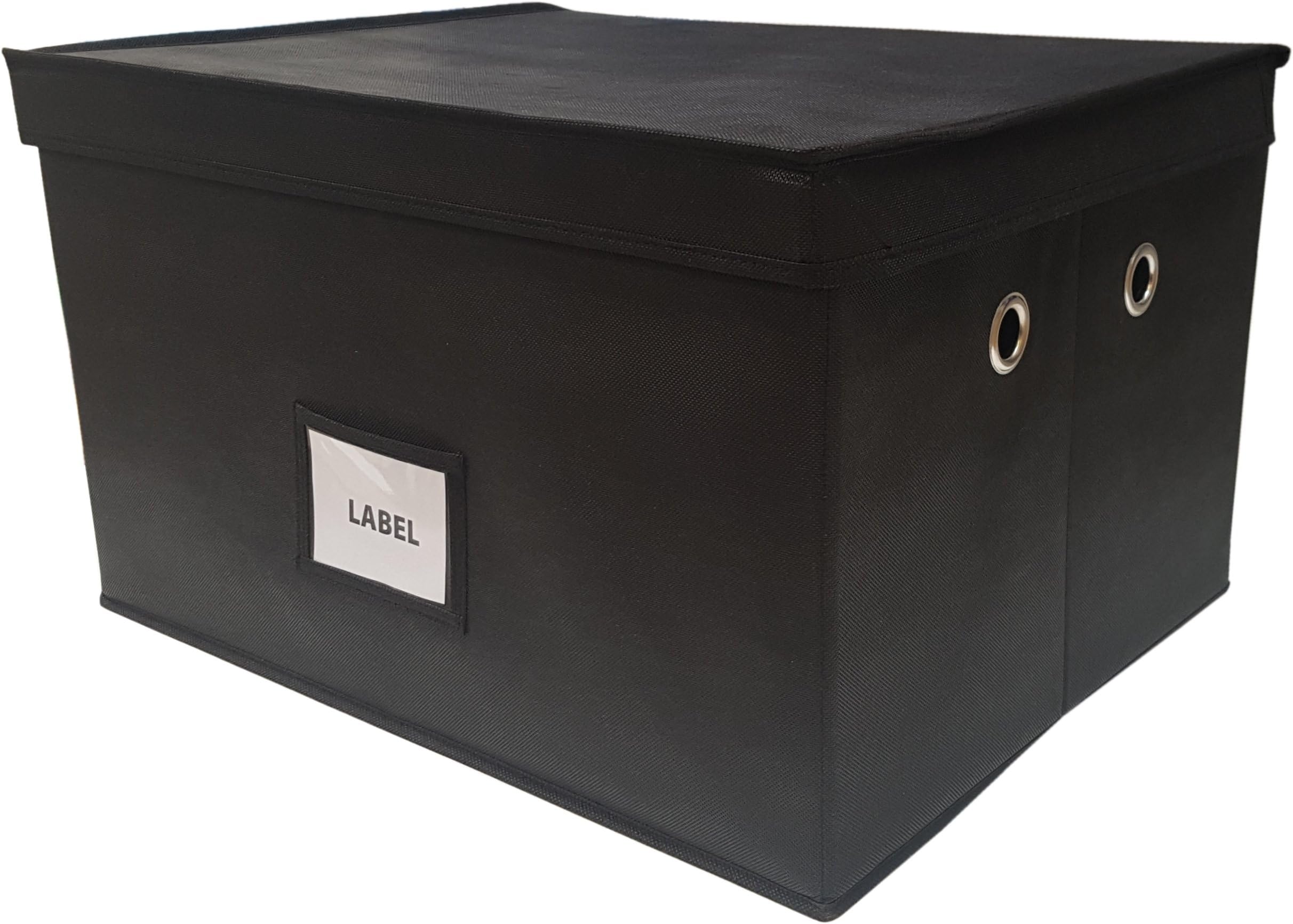 Neusu Foldable Storage Box (Jumbo With Handles x2, Black)