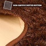 Aspire Homeware Round Rug 120x120cm Brown Anti Slip Shaggy Thick Pile view 7