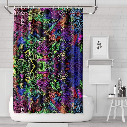 Amazon Com Trippy Alice In Wonderland Backgrounds Shower Curtain