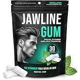 GigaJaw Jawline Gum - 15X Hardness for Effective Facial Exercise- Mewing Jaw Gum | Mint Flavor | Sugar-Free, Calorie-Free | Pack of 30 Pieces