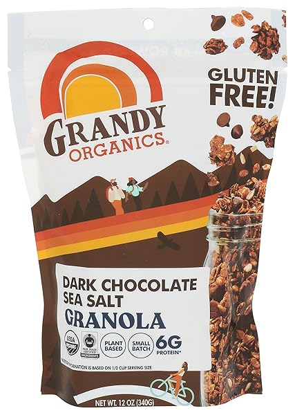 GRANDY ORGANICS ORGANIC DARK CHOCOLATE SEA SALT GRANOLA, 12 OZ