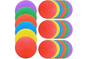 PIKZH Poly Spot Markers 9 inch Non-Slip Rubber Agility Training Markers Floor Dots Flat Field Cones for Football, Soccer, Basketball, School Exercise Drills, Dance Practice