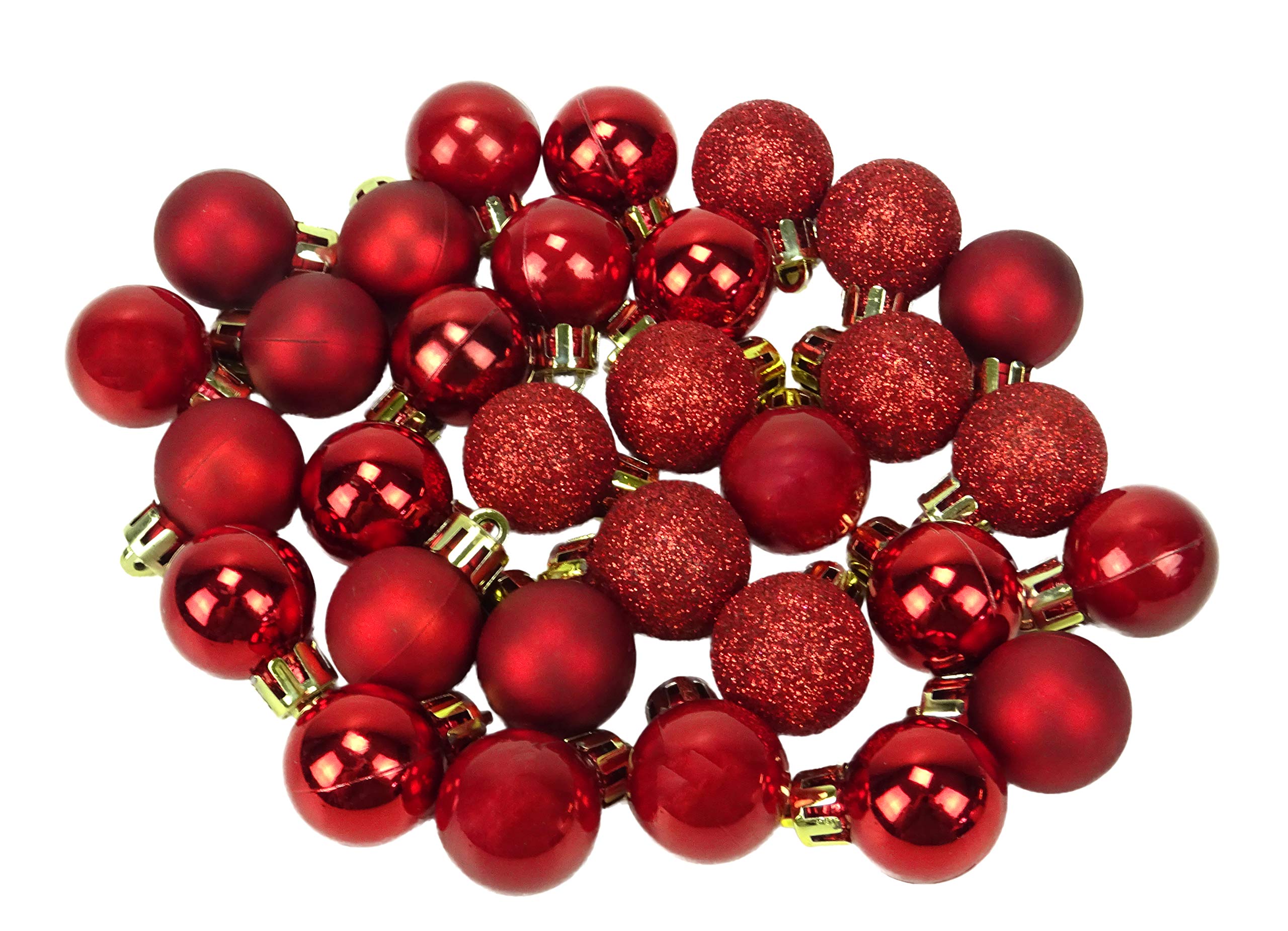 Toyland® Pack Of 32 Baubles 25mm Baubles (RED)
