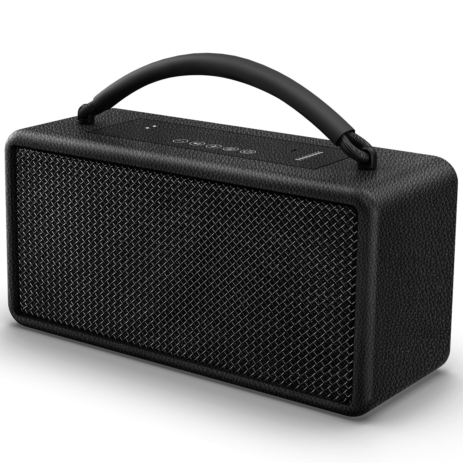 Photo 1 of DINDIN Portable Bluetooth Speaker: 80W (Peak), 20H Playtime, Loud Wireless Wood Speakers with Bass, AUX and USB Input, Subwoofer, TWS Pairing, Vintage Speaker for Outdoor, Home, Office (Black)