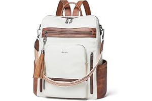 Shrrie Laptop Backpack for Women Vegan Leather 15.6 inch Laptop Bag Large Travel Backpack Purse for Business College Work