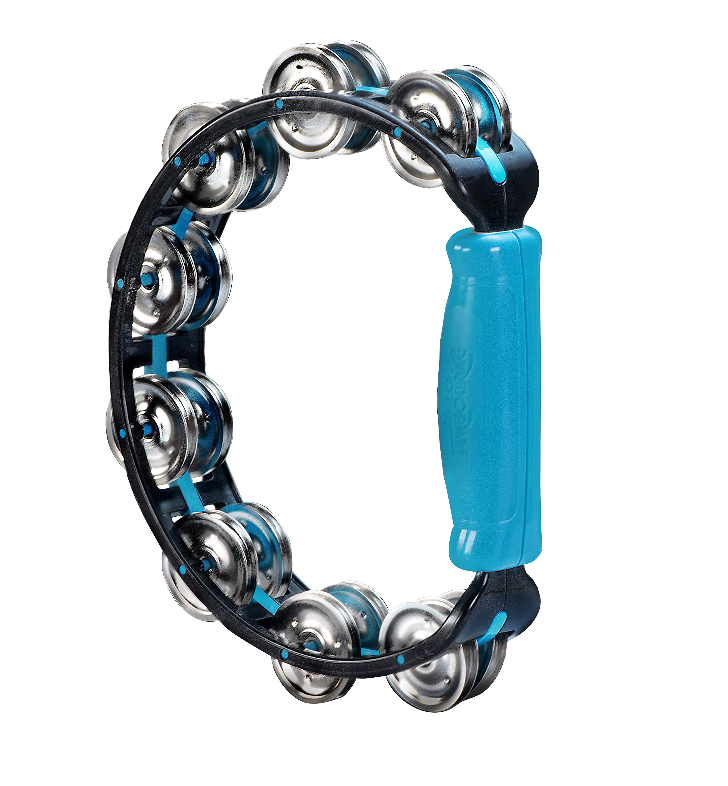 Halilit Hi-Lo Tambourine. High-end Half Moon Shape Cutaway Hand Percussion Musical Instrument. Percussionists of All Levels. Teens & Adults (Blue) โ image 1