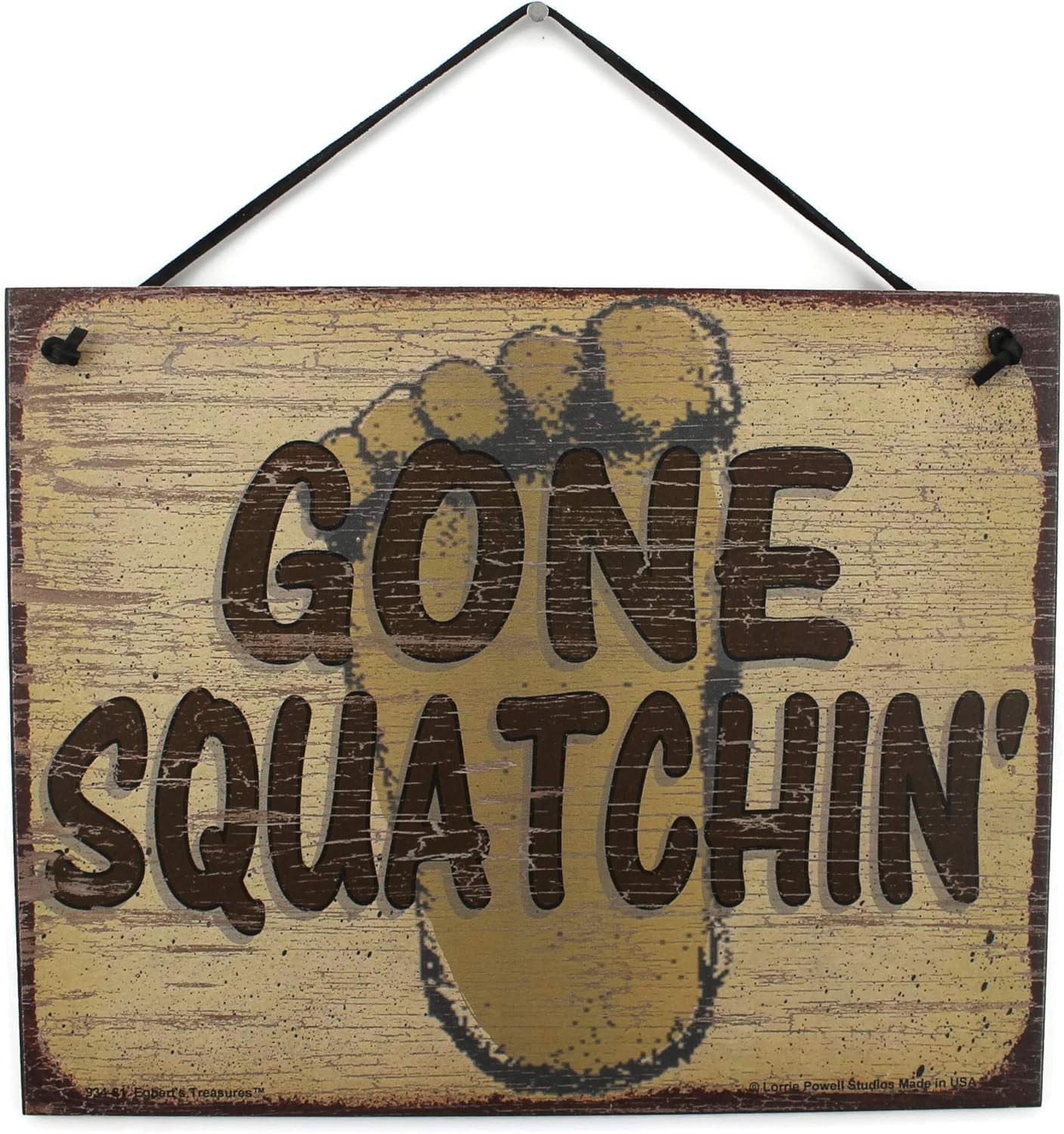 amazon com egbert s treasures 8x10 vintage style bigfoot themed sign with foot saying gone squatchin decorative fun universal household family squatching signs for sasquatch and bigfoot hunters home kitchen egbert s treasures 8x10 vintage style bigfoot themed sign with foot saying gone squatchin decorative fun universal household family squatching signs