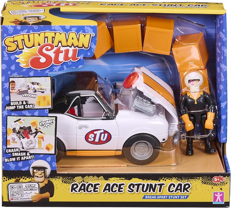 Stuntman Stu Race Ace Stunt Car Break Apart Set with Ejectable Parts
