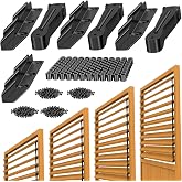 4 Set Louver Bracket Kit,Deck Sunblind System Brackets,Louver Hardware Kit | Holds up to 11 Boards(48"),for DIY Fence,Window Shutters,Garden,Patio,Indoor &amp; Outdoor Use
