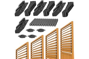 EEGOOWA Louver Bracket Kit - Deck Sunblind System Brackets,Louver Hardware Kit,Holds up to 11 Boards(48"), for DIY Fence, Window Shutters, Garden, Patio, Indoor & Outdoor Use (4 Set Louver Kit)