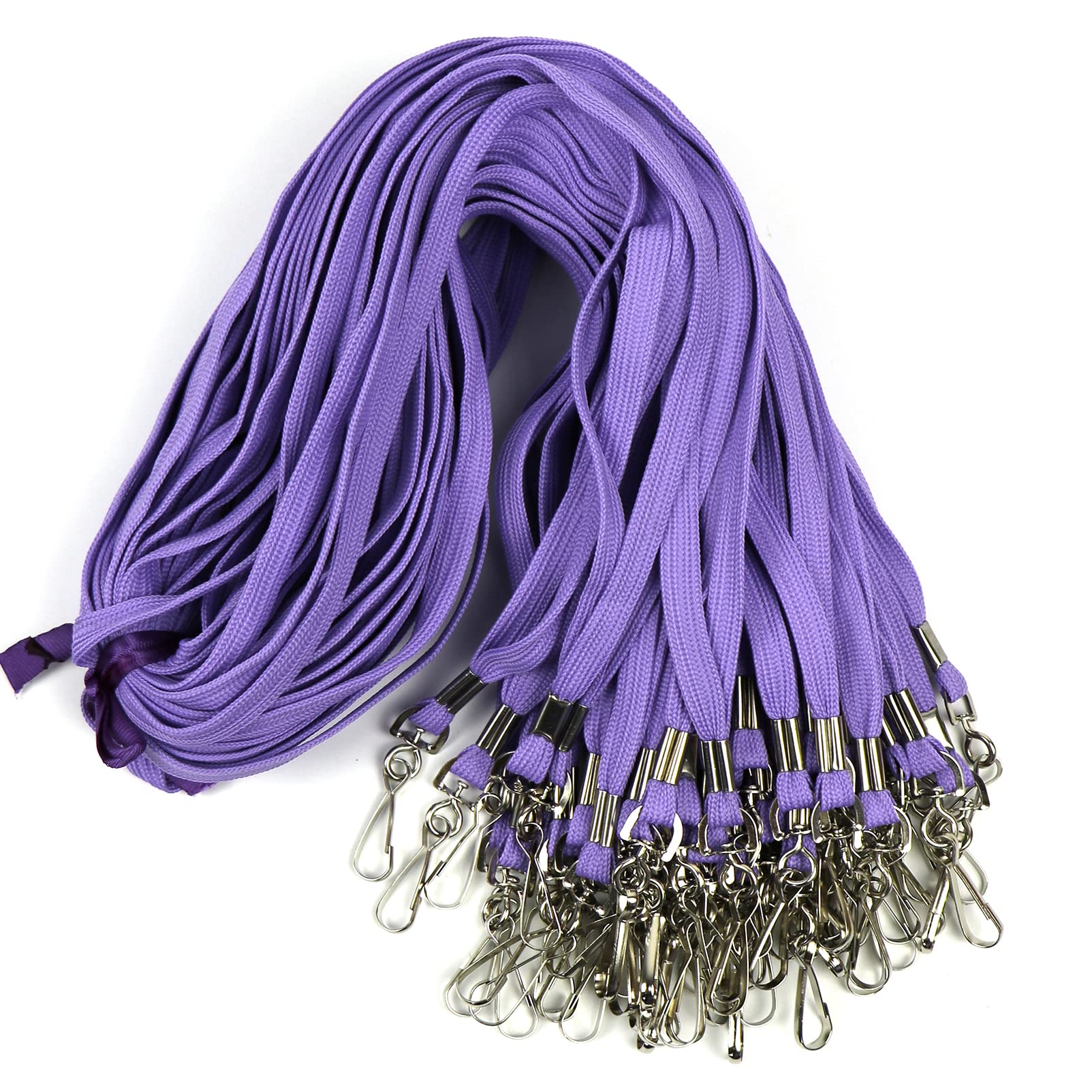 Lanyards 100 Pack Purple Lanyards with Swivel Hook Clips for ID Name Badge Holder (Purple, 100 Pack) โ image 1
