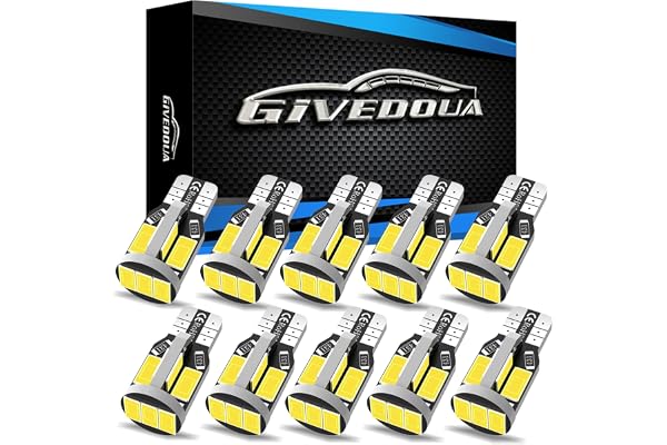 GIVEDOUA 194 LED Car Bulb T10 168 2825 W5W LED Bulb, Extremely Bright 12V 11SMD 5630 Chipset LED Bulb Used for Cars Trucks In