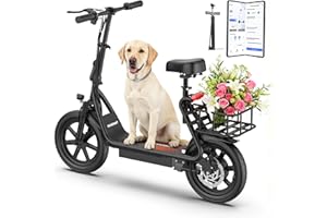 MAXSHOT Electric Scooter Adults, Foldable Electric Scooter with Seat, 350W/500W/750W Motor, 12-50 Miles Long Range, 8.5"/10"/14" Tires,Suspension & Braking, APP Control