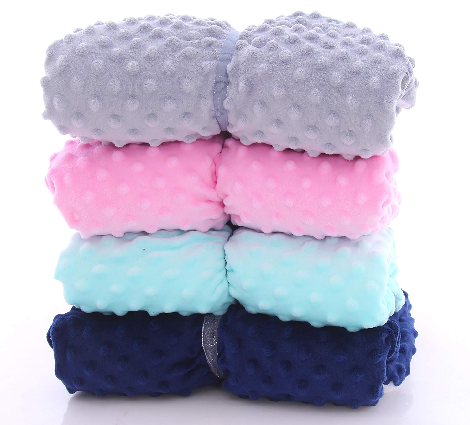 SWEET DOLPHIN Sherpa Minky Baby Blankets for Crib Stroller Nap, Fuzzy Warm Cozy Soft Receiving Blankets Unisex for Boys, Girls, Kids, Toddler, Infant - Light Grey - 30x40 inches: Baby