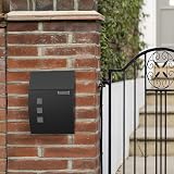 SONGMICS Mailbox Wall Mounted Lockable Post Letter Box with Viewing Windows view 2