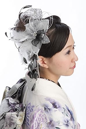 Amazon Ageha調 花髪飾り かんざし シルバー 銀 成人式 振袖 Amazon Ageha調 花髪飾り かんざし シルバー 銀 成人式 振袖