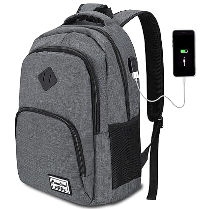 AUGUR Laptop Rucksack Herren Arbeit Rucksack Schulrucksack mit USB-Ladeanschluss für Business Wandern Reisen Camping,Oxford,2