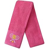 CybGene Embroidered Tennis Towel, Funny Tennis Gift for Men, Women & Tennis Lovers, Soft & Absorbent, Hot Pink