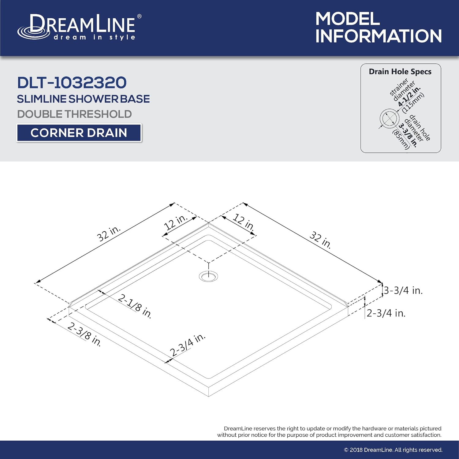 Dreamline Flex 32 In X 32 In Semi Frameless Pivot Shower Enclosure In Chrome With Corner Drain White Base Kit Dl 6714 01cl Showers Shower Walls Surrounds Svanimal Com