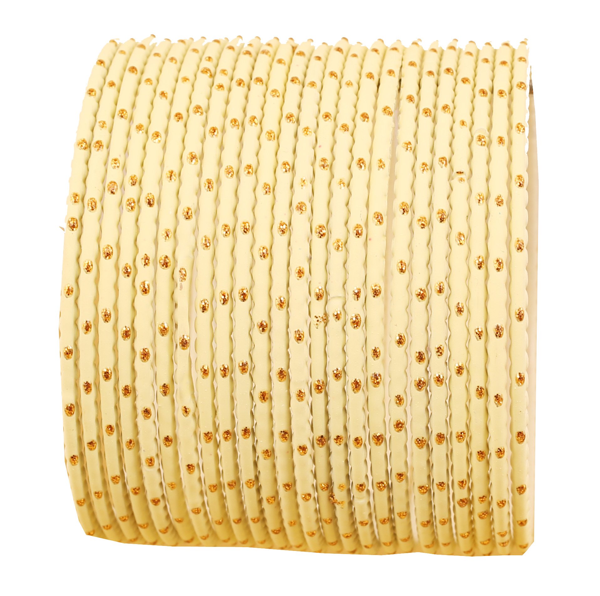 Touchstone New Colorful Bangle Collection Indian Bollywood Exclusive Golden Glaze White Designer Jewelry Special Large Size Bangle Bracelets. Set of 24 for Women. — image 1