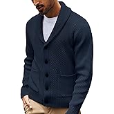 PJ PAUL JONES Mens Shawl Collar Cardigan Sweaters Knit Textured Sweater Button Down Cardigans