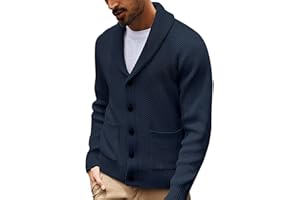 PJ PAUL JONES Mens Shawl Collar Cardigan Sweaters Knit Textured Sweater Button Down Cardigans