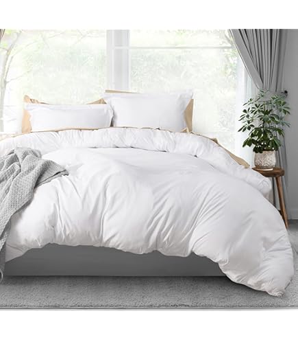 Amazon.com: Duvet Set - White Duvet Cover Queen Size With