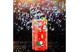 Ivtivfu Fireworks Bubble Machine with Lights for Party (13 Holes), Firework Bubble Machine, Kids Bubble Machine with Closeable Sound, Party, Christmas, Chinese New Year