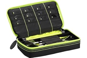 Casemaster Plazma Dart Case for Soft and Steel Tip Darts, Holds 3 Darts and Features Built-In Storage Tube and Pockets for Flights, Tips, Shafts, and Personal Items