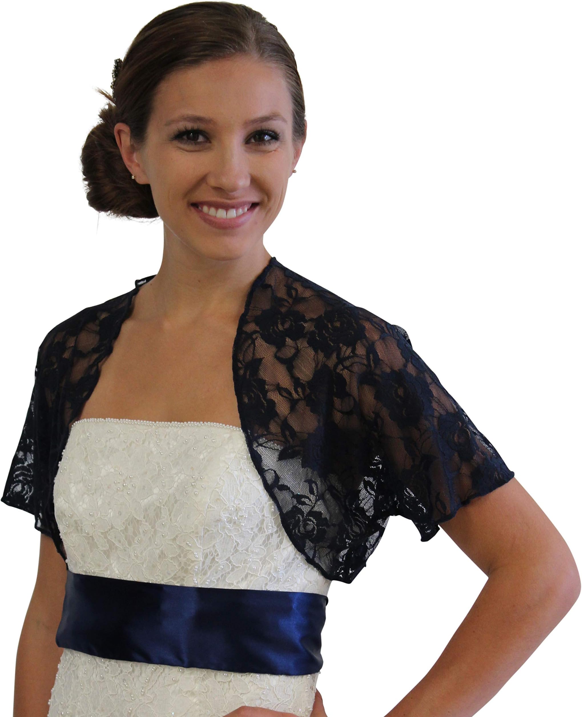 Womens Lace Bolero Jacket with Short Sleeve