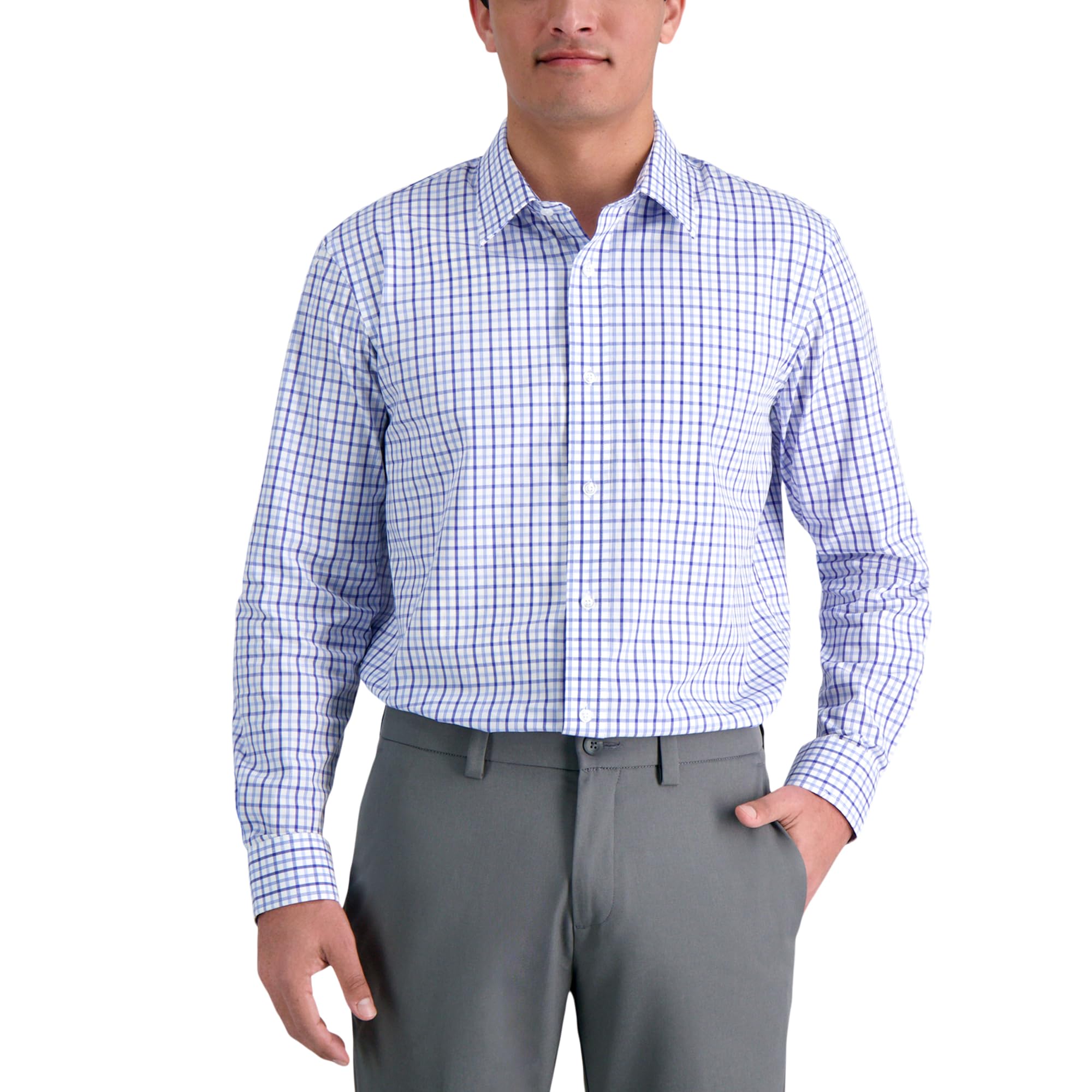 Haggar Mens Premium Comfort Classic Fit Wrinkle Resistant Dress Shirt