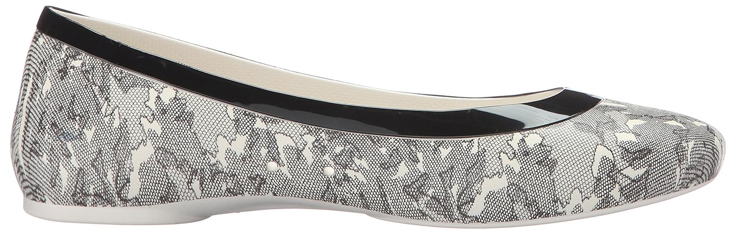 crocs lina shiny women flat in black