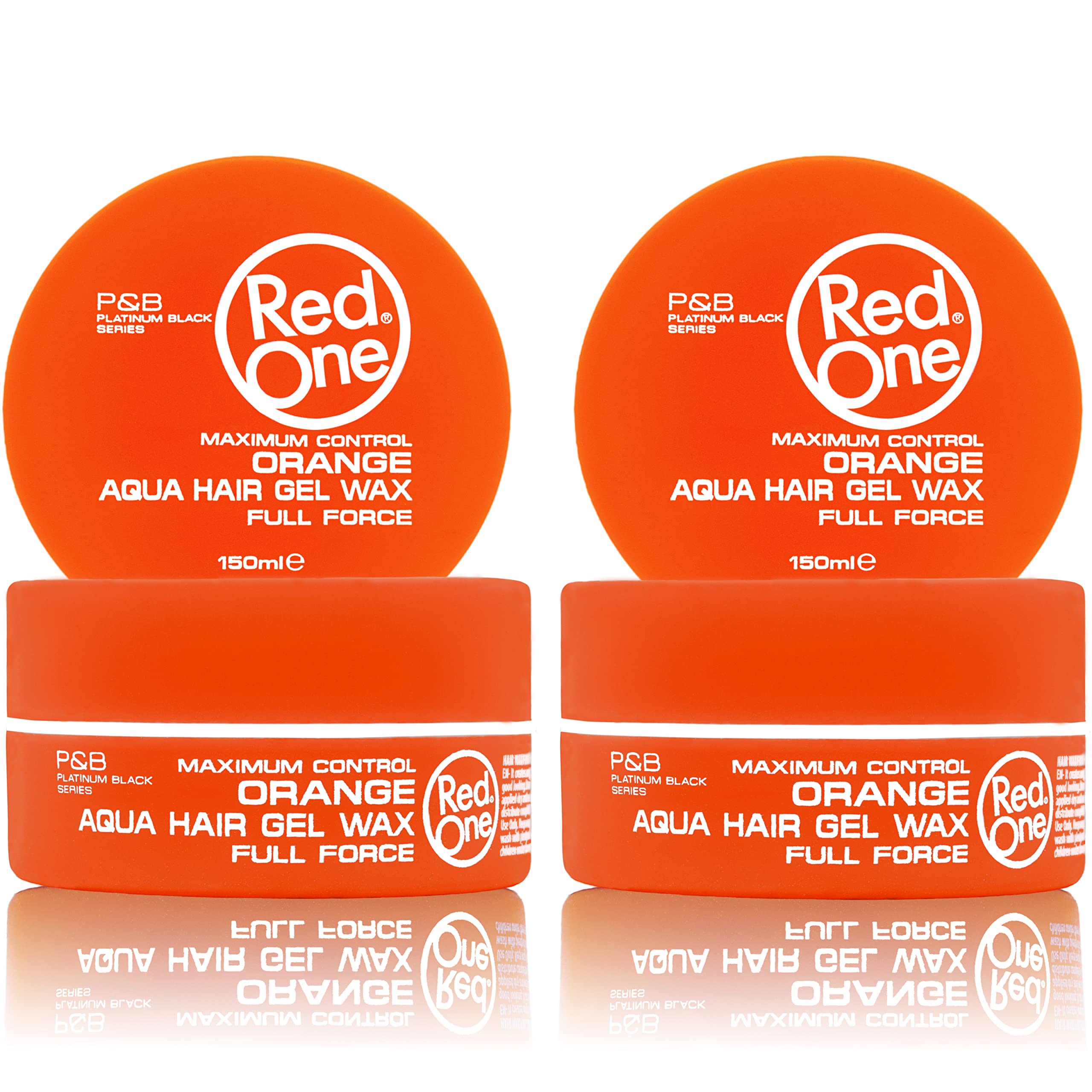 RedOne Hair Styling Orange 2x 150 ml | Edge Control | Ultra Hold | Gel Wax | Men & Women Hair Wax | Melon Scent | Maximum Control