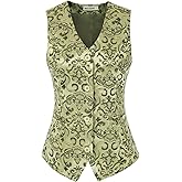 GRACE KARIN Womens Waistcoat Vest Vintage Steampunk Dress Jacquard Jacket