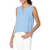 Amazon Essentials Womens Sleeveless V-Neck Woven Shirt