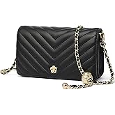 DORIS&JACKY Quilted Leather Crossbody Bags for Women, Small Shoulder Flap Purse With Adjustable Chain Strap