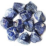 QINJIEJIE Blue Sodalite Raw Crystals Natural Rough