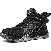 AUVYI Steel Toe Work Boots for Men – Wide Toe Lightweight Flyknit Safety Shoes, Breathable High-Top Work Boots with Anti-Slip, Shock-Absorbing & Durable Construction Footwear