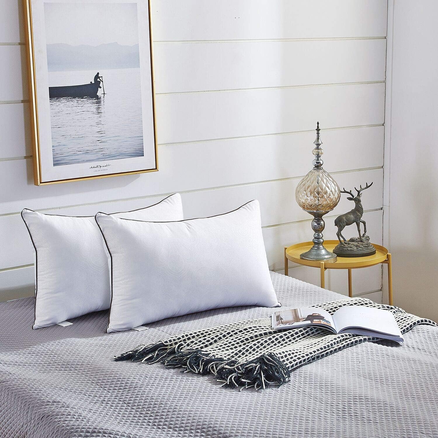 Bed Pillows for Sleeping 2 Pack, Hypoallergenic Pillows for Side and Back Sleeper, Down Alternative Hotel Quality Sleeping Pillows Soft Pillow-Standard Size 20x26inches: Kitchen & Dining