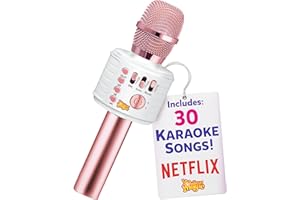Move2Play, Kids Karaoke Microphone | Includes Bluetooth & Pre-Loaded Songs | Birthday Girls Present for All Ages, 2, 3, 4, 5+ Year Old Girls, Boys & Toddlers (Pink)