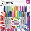 Sharpie Color Burst Permanent Markers, Fine Point, Assorted Colors, 24-Count