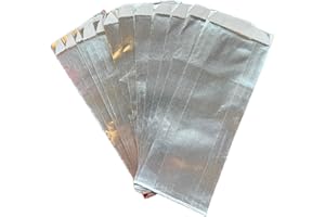 BARK AND LINDY Silver Foil Hot Dog bags, 9" Unprinted Hot Dog Wrappers, Grease Resistance, Disposable Hot Bags for Keeping Food Hot and Mess Free (50)