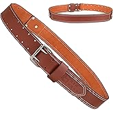 Leather tool belt for men grain leather work belts | 2 inch carpenter constaraction belt multipurpose DIY farming tool belt size 34" to 49" inch Brown