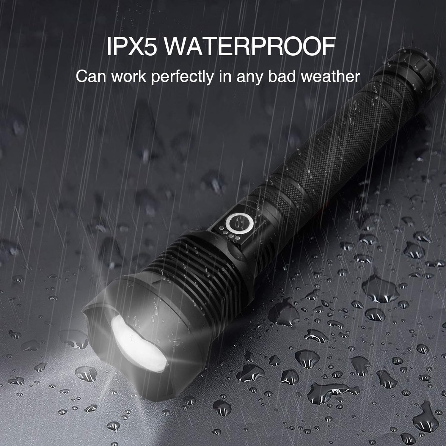 Rechargeable Tactical Flashlights 90000 High Lumens, Brightest Powerful LED Flashlight with Battery Included, High Lumens, Zoomable, 3 Light Modes, Handheld Flashlight for Outdoor Indoor - - 