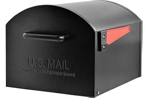 Mail Boss Orca XL Extra Large Steel Mailbox – USPS Approved T4 Rural Mailbox – Heavy-Duty Galvanized Steel, Powder-Coated, Non-Locking Design – Model #7306, Black