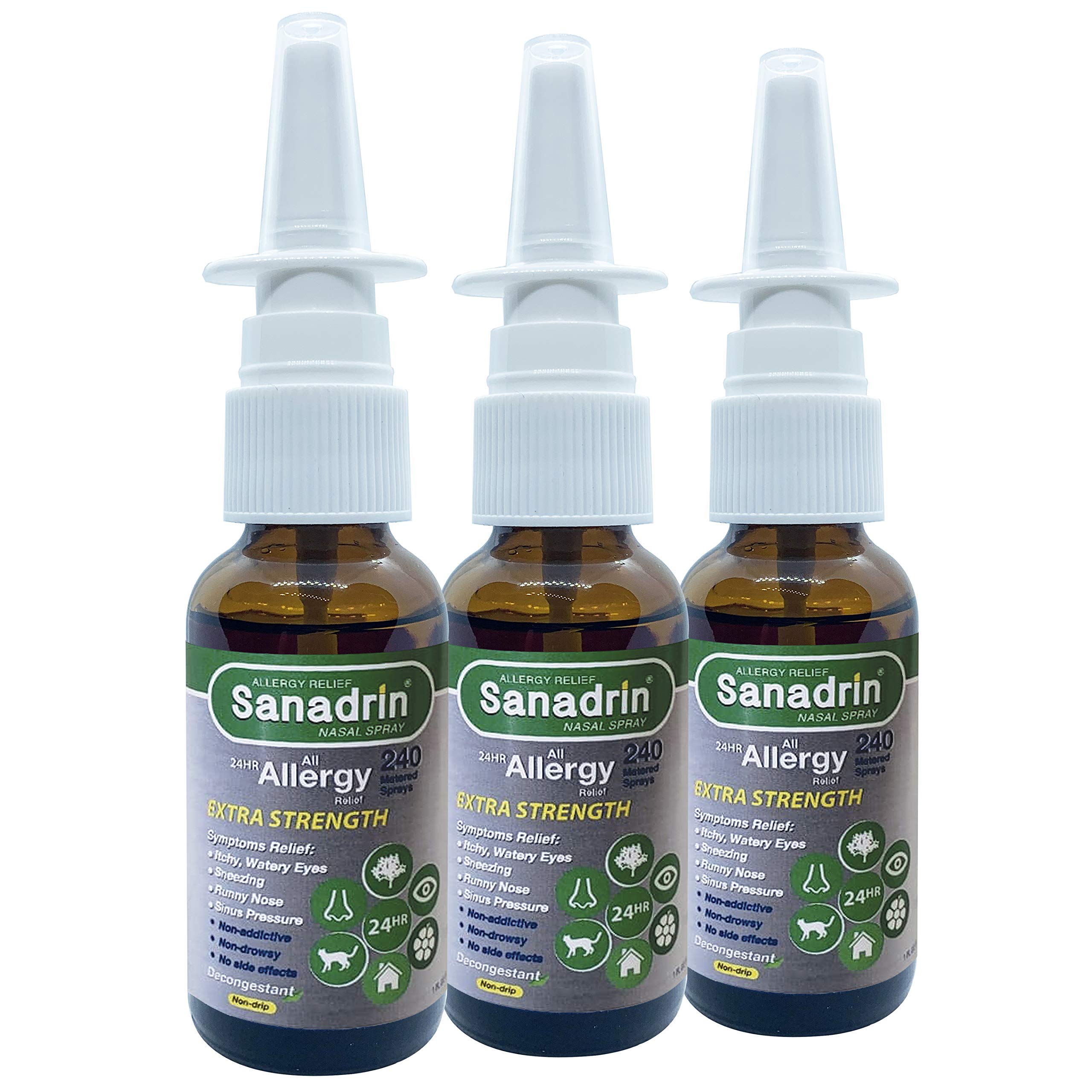 Sanadrin 3 Pack All Allergy Relief 24hr Extra Strength Sneezing
