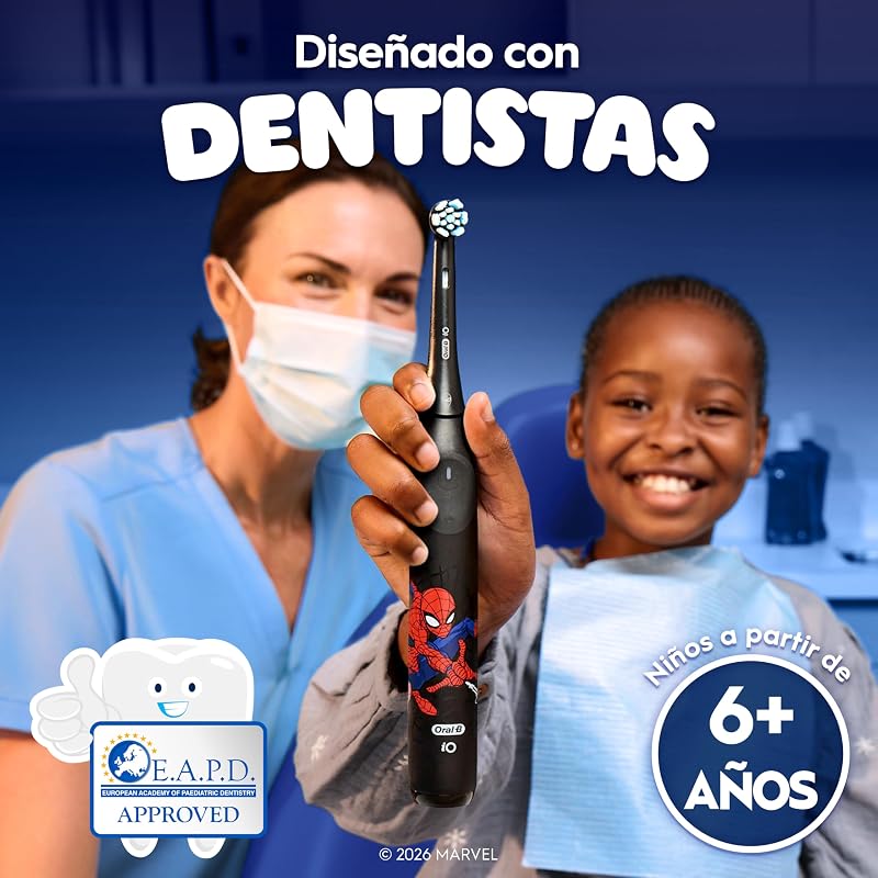 iO Kids Marvel Spiderman Cepillo de Dientes Eléctrico, Niños +6 Años