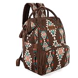 Wrangler Aztec Backpack Organized Daypack Travel Baby Bag with Stroller Strap and Side Bottle Pockets WG2204-9110CF